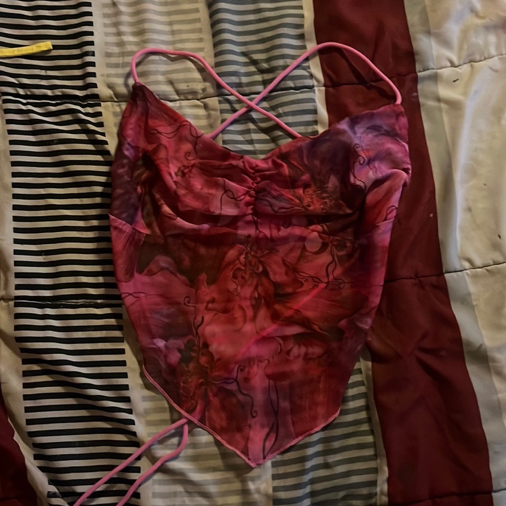 Pink halter top